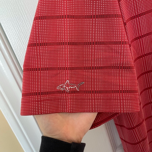 GREG NORMAN Men’s Red Collared Golf Shirt Medium - Picture 4 of 11